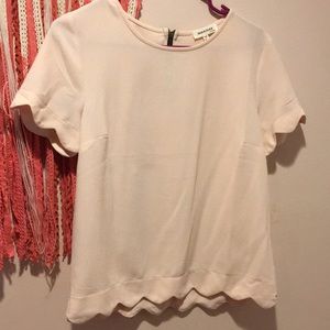 Blush pink scalloped shirt